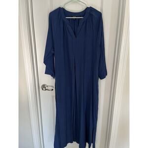 Women’s Alfani Peasant Sheath Dress Sz XL Pockets Side Slits Waist Tie